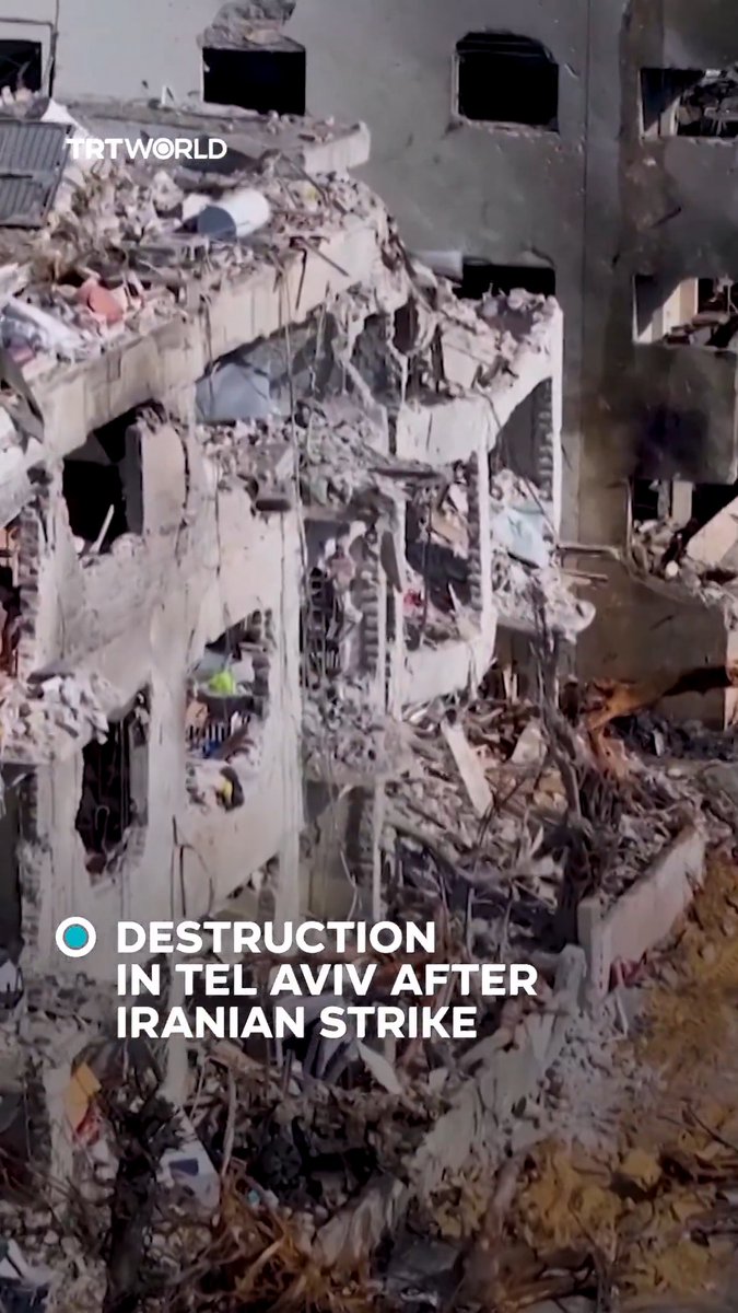 Drone footage reveals extensive damage to a residential building in Tel Aviv after a rocket launched from Iran struck the area directly on February 28. Israeli ambulance services reported that the attack resulted in 28 casualties and confirmed one fatality