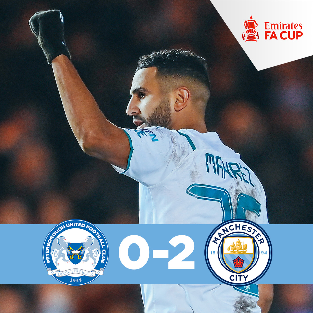#OnThisDay: Peterborough 0-2 #ManCity [2022] ⚽️ [60'] Riyad Riyad Mahrez ⚽️ [67'] Jack Grealish