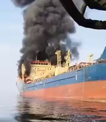🔴🔴🔴 The Islamic regime struck their own sanctioned vessel. the Skylight sanctioned by the U.S. for sanction evasion efforts You can’t make this up!!