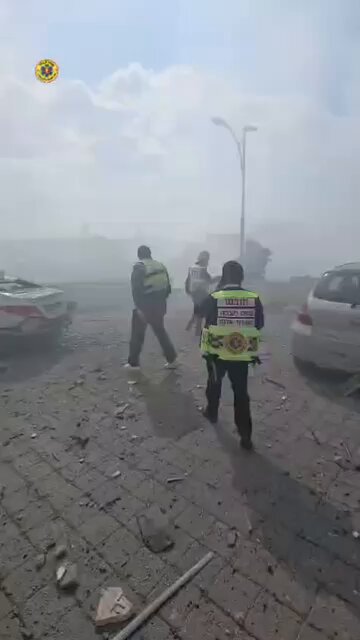 Iran’s missile impact was so massive, it threw a car on the roof of a building, in Beit Shemesh.