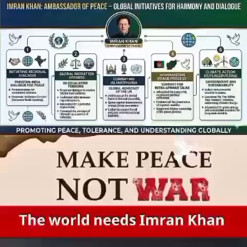 The world is drowning in war narratives. It needs a leader who believes peace is power. The world doesn’t need more noise. It needs principled leadership. The world needs Imran Khan! #ImranKhanForNationalUnity #ReleaseImranKhan