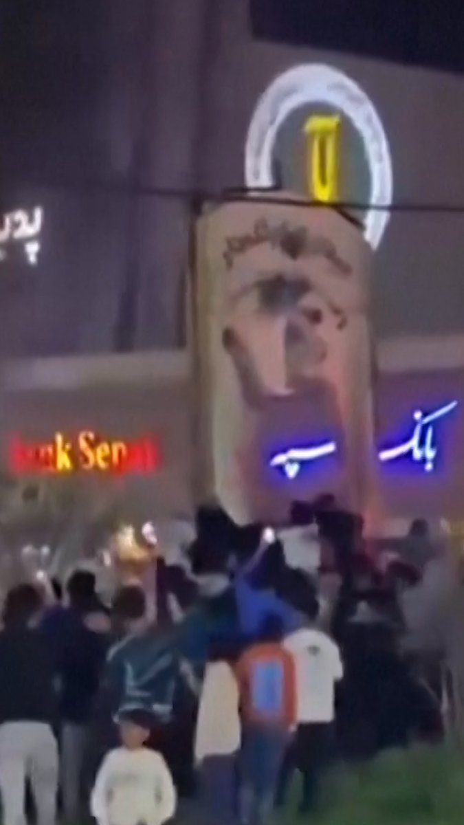 Iranians toppled a monument dedicated to the founder of the Islamic Republic of Iran after a massive Israel-US attack killed his successor.