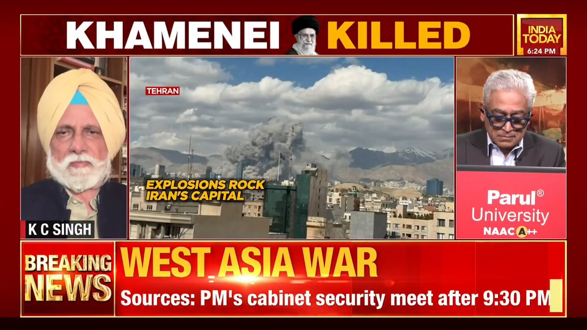 "No, the Iranian regime is not crumbling": Former Indian Ambassador KC Singh He also Donald Trump will also lose support in America if there's an extended battle. Rajdeep Sardesai K. C. Singh