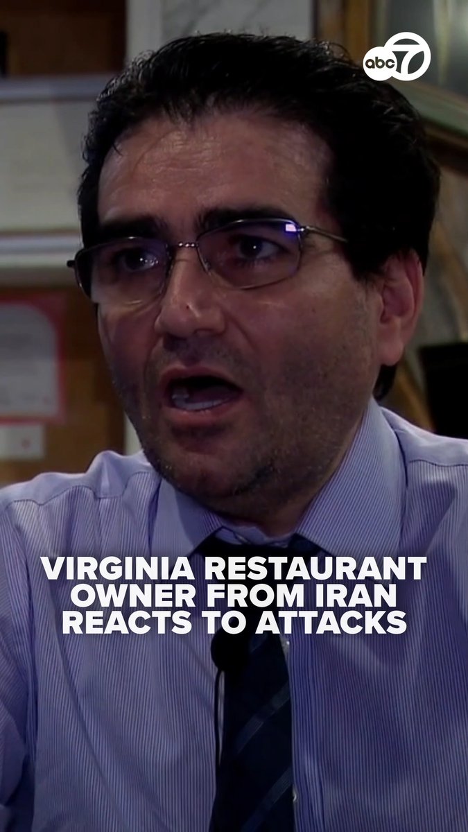 7News spoke with Mike Oveysi, the owner of Amoo's Persian Restaurant in McLean, Virginia, on Saturday after the U.S. and Israel launched joint attacks on Iran, and demanded that the Iranian people stand up and take over. "Today was the happiest day in my life. For almost all Iranians... we've been under oppression... today was the best news you could imagine we received."