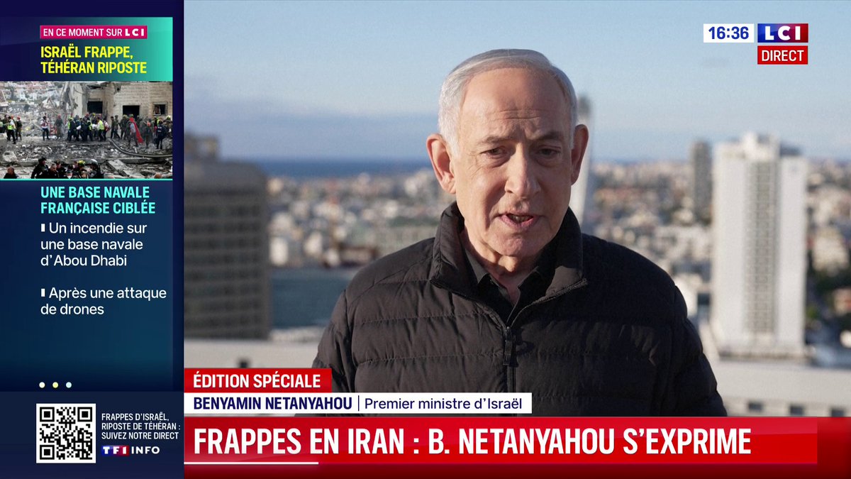 🔴🗣️ "On a tué Khamenei (...) Là, on va augmenter la puissance militaire." Israël vit "des jours douloureux", dit Benyamin Netanyahou. Suivez notre édition spéciale sur LCI ⬇️
