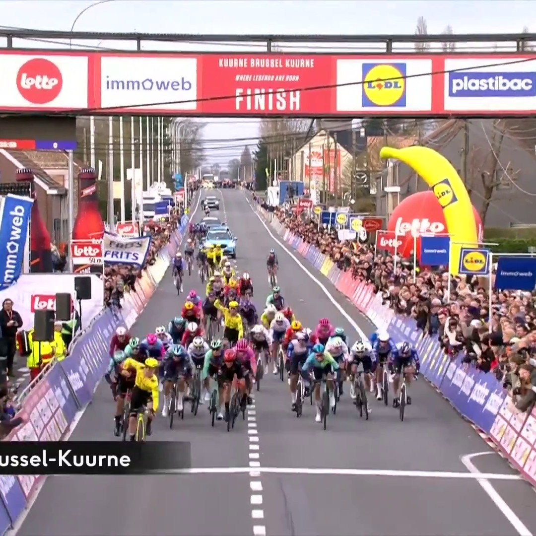 Matthew Brennan does it! 🇬🇧 The Brit storms to victory at Kuurne–Brussel–Kuurne with a sensational sprint! 🔥