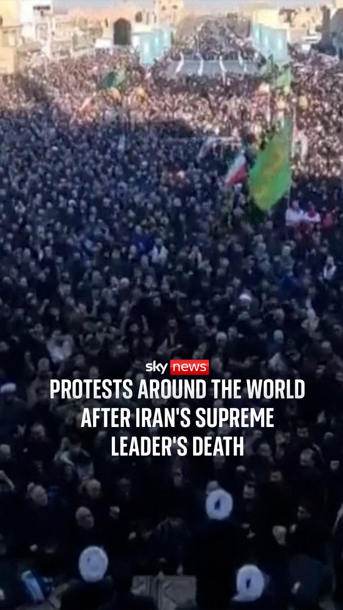 Thousands of protesters and mourners have taken to the street following the death of Iran's Supreme Leader Ali Khamenei. President Trump confirmed the death of the Supreme Leader, saying he was killed in overnight strikes. 🔗