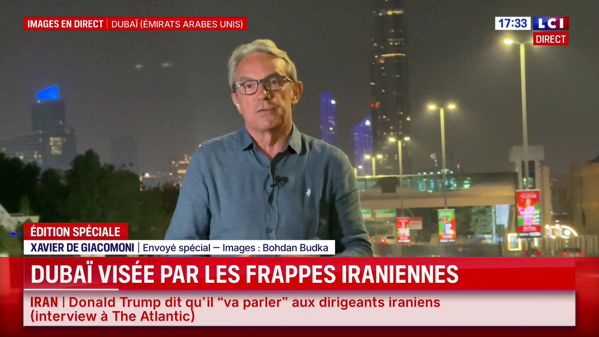 🔴🗣️ "165 missiles balistiques, 541 drones : les chiffres sont affolants, surtout pour les Émirats arabes unis qui ne s'attendaient absolument pas à se retrouver entraînés dans cette guerre. Les tirs sont de plus en plus graves, on dénombre 3 morts" : Xavier de GIACOMONI à Dubaï, sur LCI ⬇️