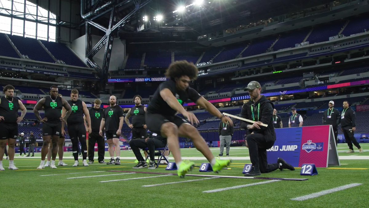 .Alabama Football OL Parker Brailsford's 9'10" broad jump is tied for 5th-best all-time at his position 😳 2026 NFL Combine on NFL Network Stream on NFL+