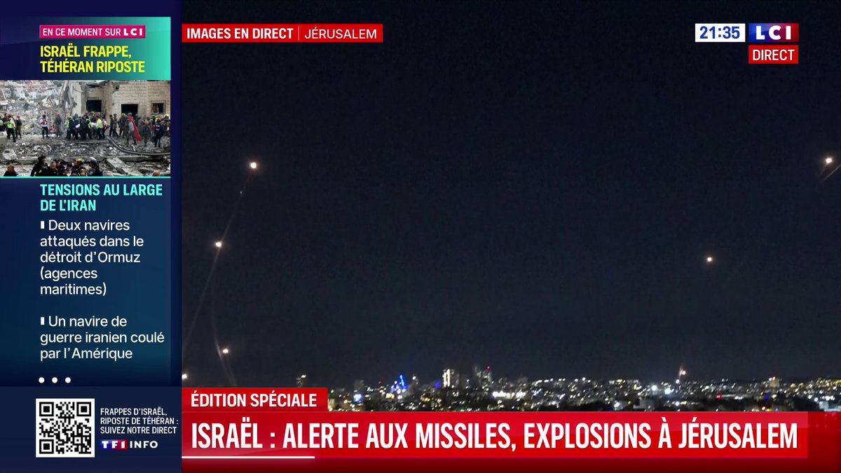 🔴 Alertes aux missiles en Israël, explosions à Jérusalem. Regardez les images en direct dans notre édition spéciale sur LCI ⬇️