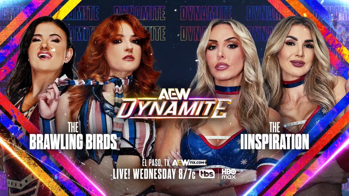 #AEWDynamite 8/7c, TBS + HBO Max Wednesday 3/4 JAMIE HAYTER/Alex Windsor アレクス・ウィンザー vs Cassie Lee/Jessica McKay The IInspiration made a challenge in Brisbane after their AEW debut + the Brawling Birds answered! The IInspiration debut on AEW on TV vs The unbeaten Brawling Birds THIS WEDNESDAY!