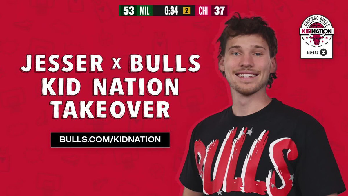 JESSER FROM HALF-COURT 🤯 💯 Jesser's half-court shot won $10K towards higher education for two Bulls Kid Nation All-Stars!