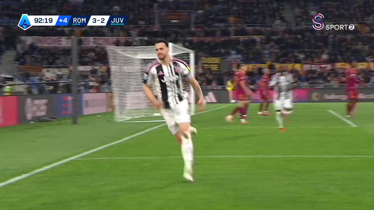 39' Roma 1-0 Juventus 47' Roma 1-1 Juventus 54' Roma 2-1 Juventus 65' Roma 3-1 Juventus 78' Roma 3-2 Juventus 90+2' Roma 3-3 Juventus
