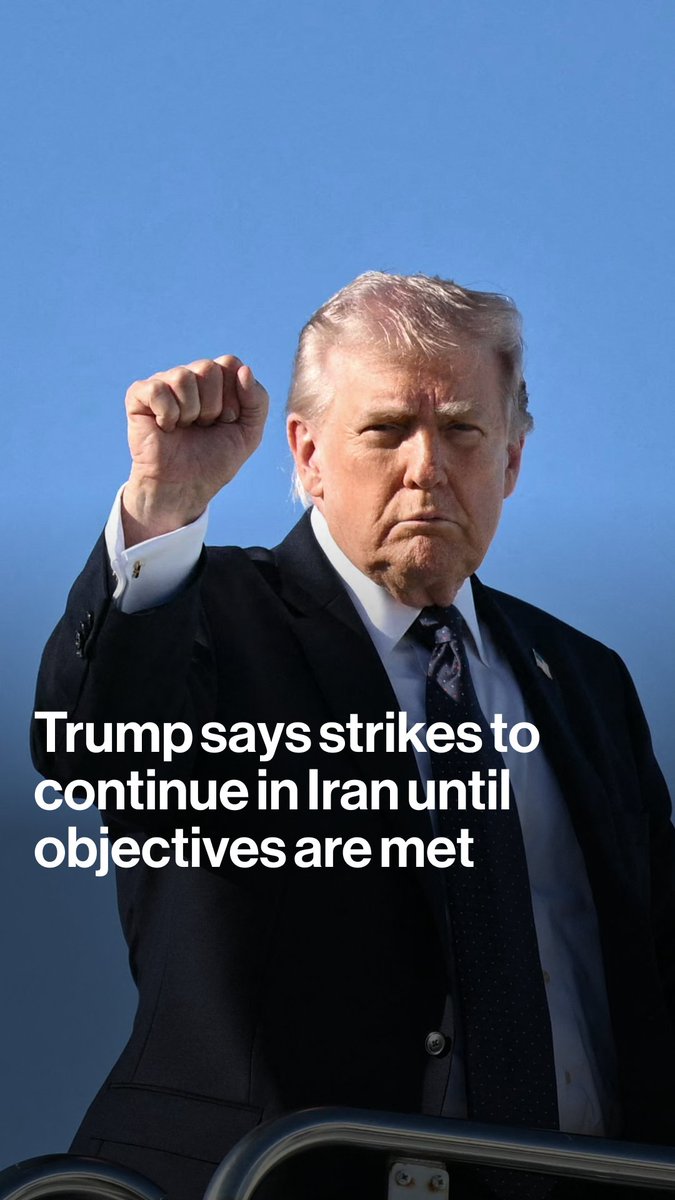 President Donald Trump said the US military will continue bombing Iran until his objectives are achieved, while acknowledging that “there will likely be more” American casualties