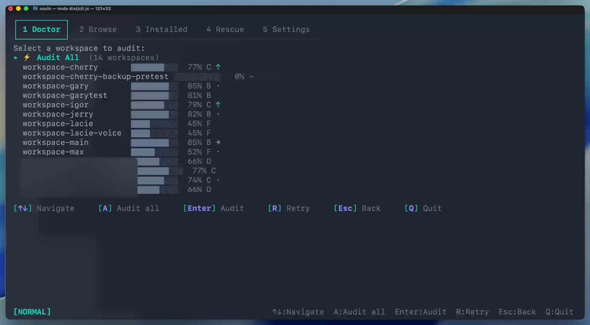 I built a tool to fix Openclaw agent workspaces Fix and improve how your agent thinks and operates in 5 minutes Single or multi-agent setups, and based on real AI research + my last 6 weeks of non-stop Openclaw use Free Souls CLI + launching this week
