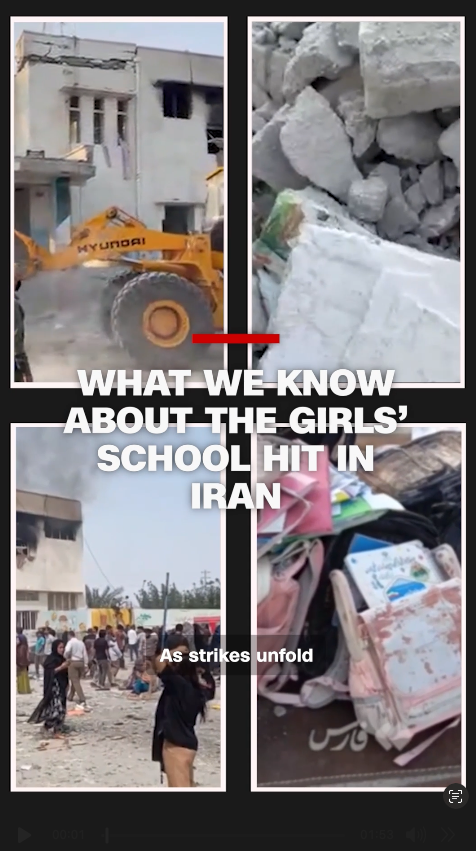 Iranian state media says more than 100 students have been killed and scores more injured at a girls' elementary school. CNN investigates cell phone footage of the aftermath. Read more:
