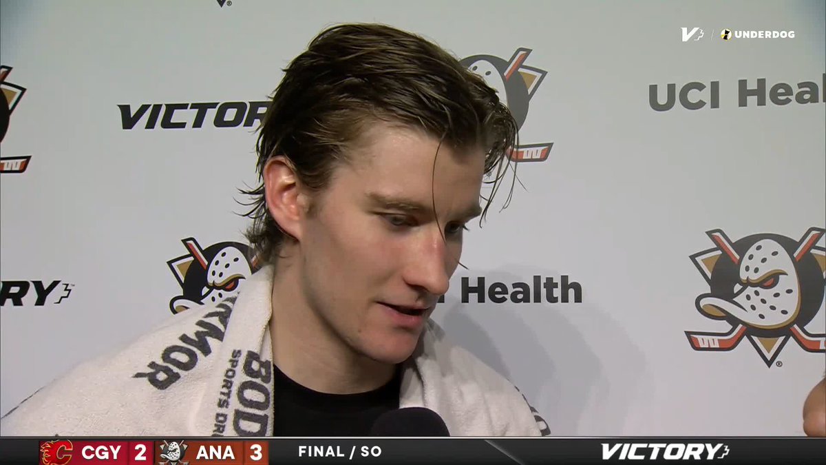 "We have young legs with those young guys and we skate a whole game" 😂 Lukáš Dostál raves about playing on home ice in front of Ducks fans, his 24th win of the season and more 🔊 Anaheim Ducks | #FlyTogether