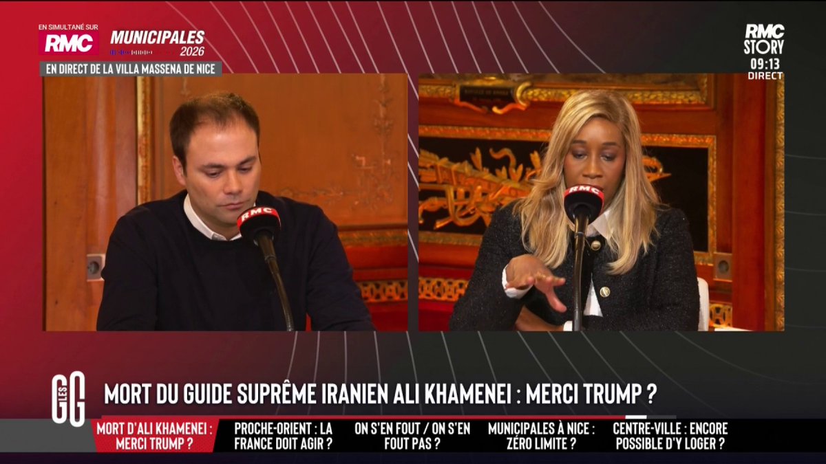 🇮🇷 Mort du guide suprême iranien : merci Trump ? 🗣️ @Joelle_Dago : "Je suis en complète empathie avec les Iraniens. Mais avant d'applaudir, je demande à voir dans quelques années. Je n'ai pas d'exemple de démocratie importée par les bombes." #GGRMC