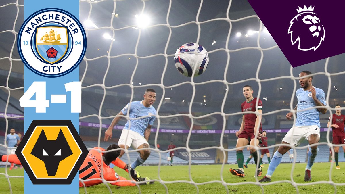 #OnThisDay: #ManCity 4-1 Wolves [2021] ⚽️ [15' OG] Leander Dendoncker ⚽️ [80', 90+3'] Gabriel Jesus ⚽️ [90'] Riyad Riyad Mahrez - ⚽️ [61'] Conor Coady