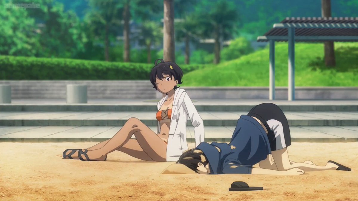 Nuk-kun is going to regret not helping up a tanned tomboy.