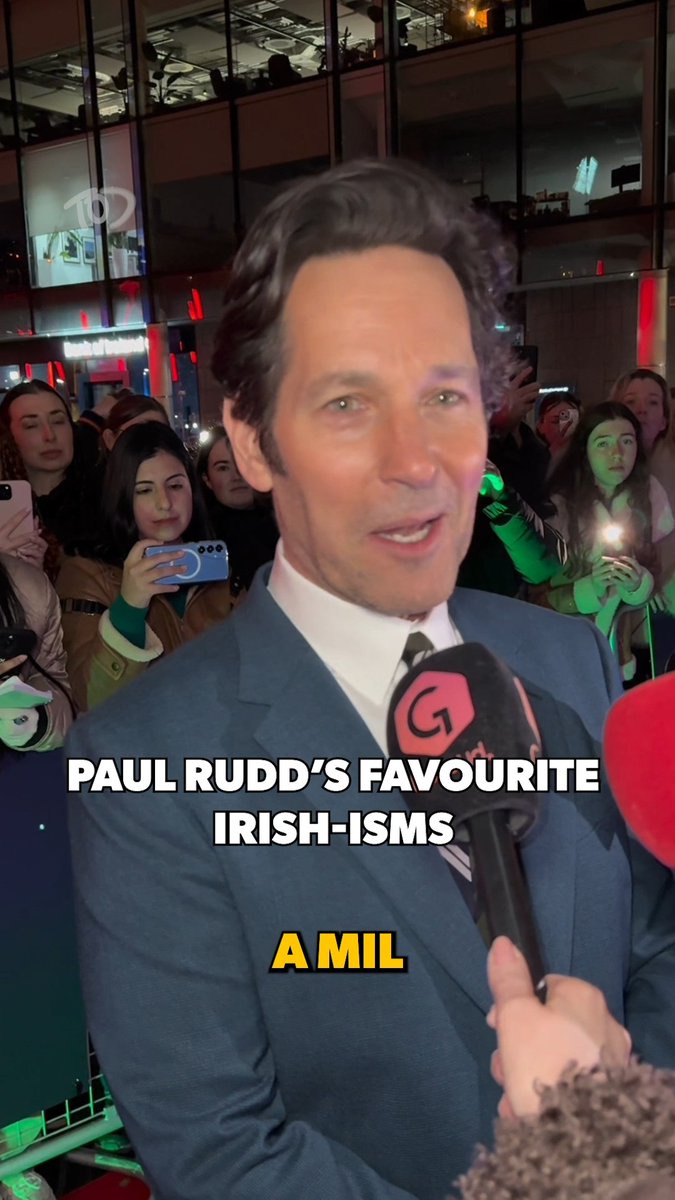 Paul Rudd has clearly been doing his homework 🇮🇪 Chatting on the red carpet at the Bord Gáis, he shared his favourite Irish-isms #PaulRudd #PowerBallad #IrishIsms @bordgaisenergytheatre @lionsgate Power Ballad