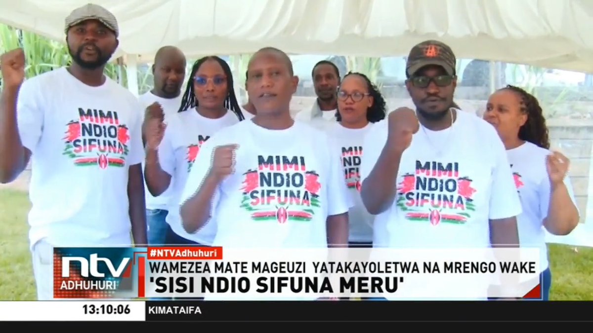 Sisi Ni Sifuna Kundi la vijana kutoka Kaunti ya Meru limezindua rasmi vuguvugu la Sisi Ni Sifuna, mpango wa mashinani unaolenga kumuunga mkono Seneta wa Nairobi Edwin Sifuna kama mgombeaji urais katika uchaguzi wa 2027. #NTVAdhuhuri Sycilia Wakesho
