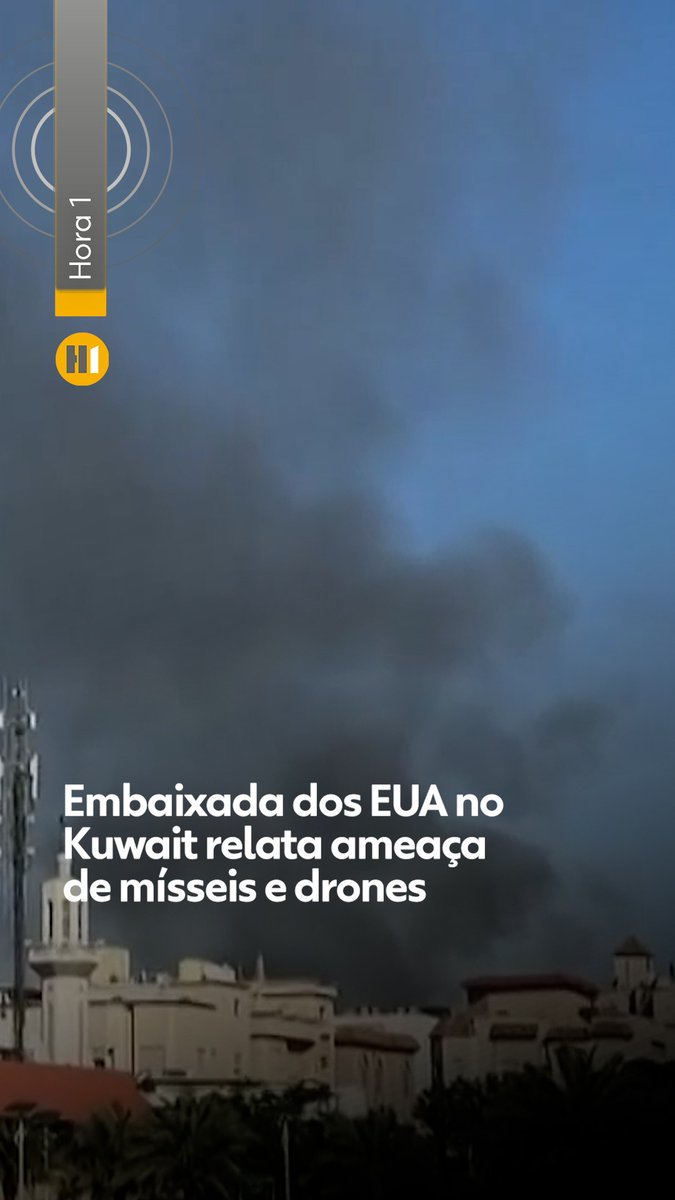 Embaixada dos EUA no Kuwait relata ameaça de mísseis e drones; fumaça é vista próximo ao local #g1