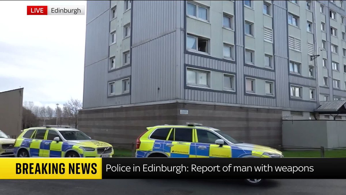 BREAKING: Emergency crews have been deployed to the Calder area of Edinburgh following reports of a "man with a bladed weapon". The incident remains ongoing, with members of the public urged to avoid the area. Latest updates: