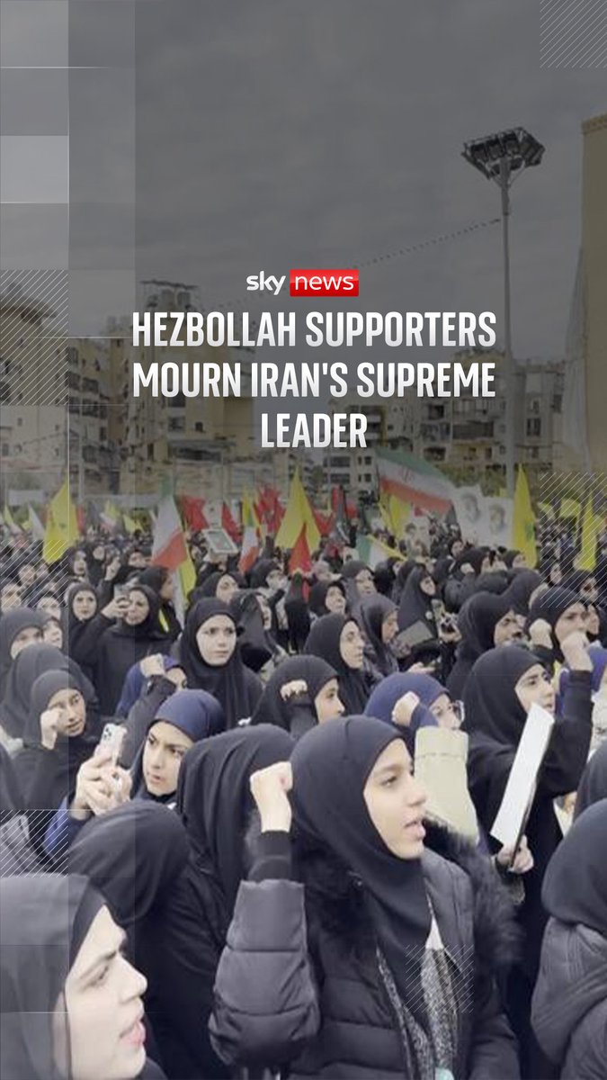 Supporters of Iran's late Supreme Leader have gathered in the Lebanese capital, Beirut, to show their allegiance to Ayatollah Ali Khamenei after he was killed in an Israeli air strike. Latest: