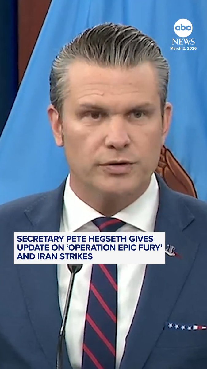 "If you kill Americans, if you threaten Americans anywhere on Earth, we will hunt you down without apology and without hesitation, and we will kill you." Secretary Pete Hegseth gave an update on the strikes on Iran at a news conference. Read more: