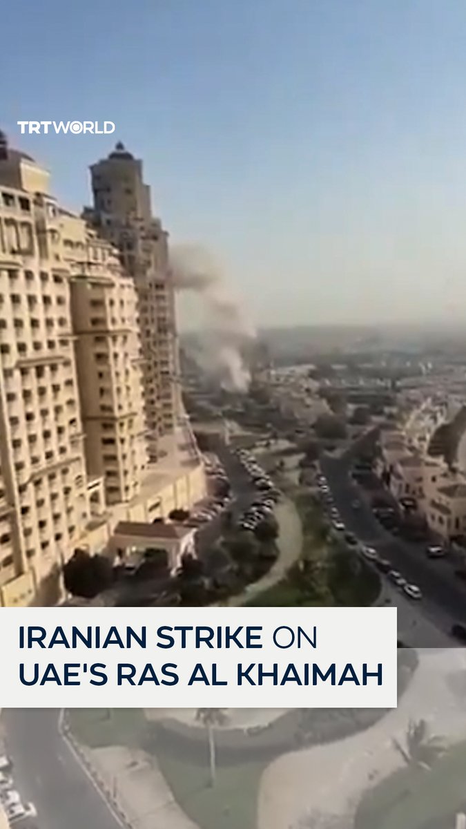 An explosion was seen in the UAE city of Ras Al Khaimah, as Iran continues its retaliatory strikes across the Gulf region