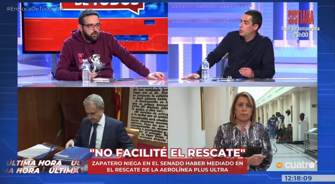 Antonio Naranjo: “¿Cómo explica Zapatero que una empresa recién creada, sin clientes y sin plantilla, le pague a él y a sus hijas medio millón y que no tenga nada que ver con el único cliente que logró para que el Gobierno la rescate sin cumplir los requisitos?”