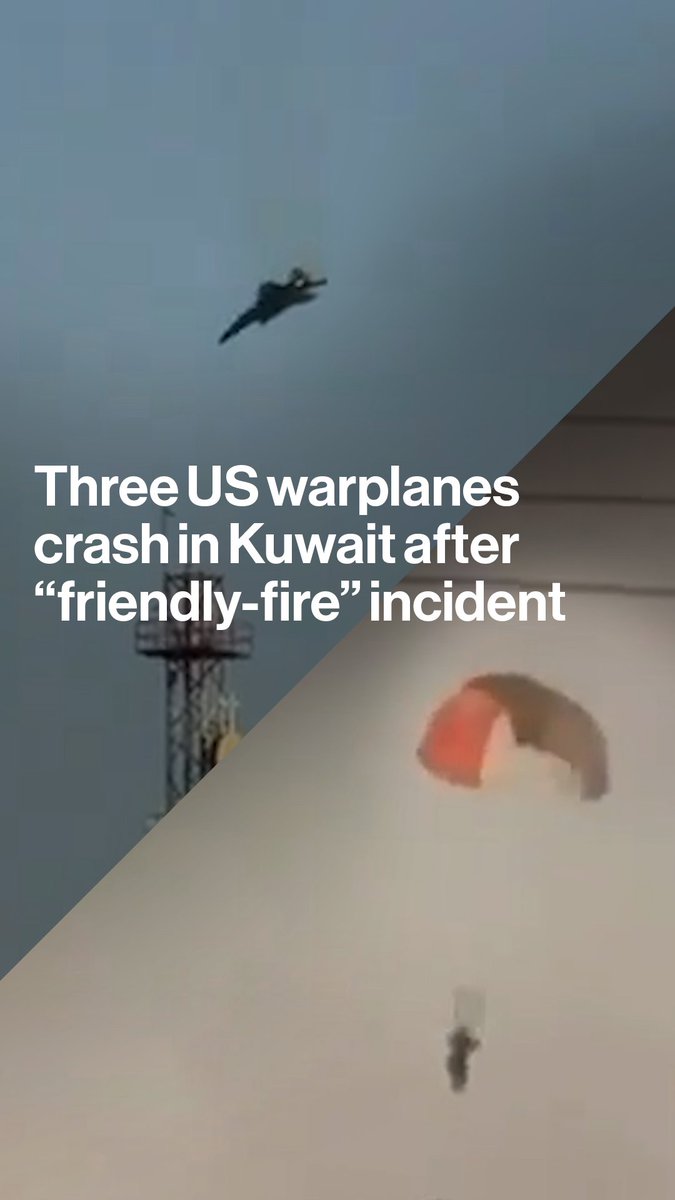 Three US fighter jets crashed after being mistakenly shot down by Kuwaiti air defenses, though all six aircrew ejected safely Footage shared online, and not independently verified by Bloomberg, showed people parachuting out of planes