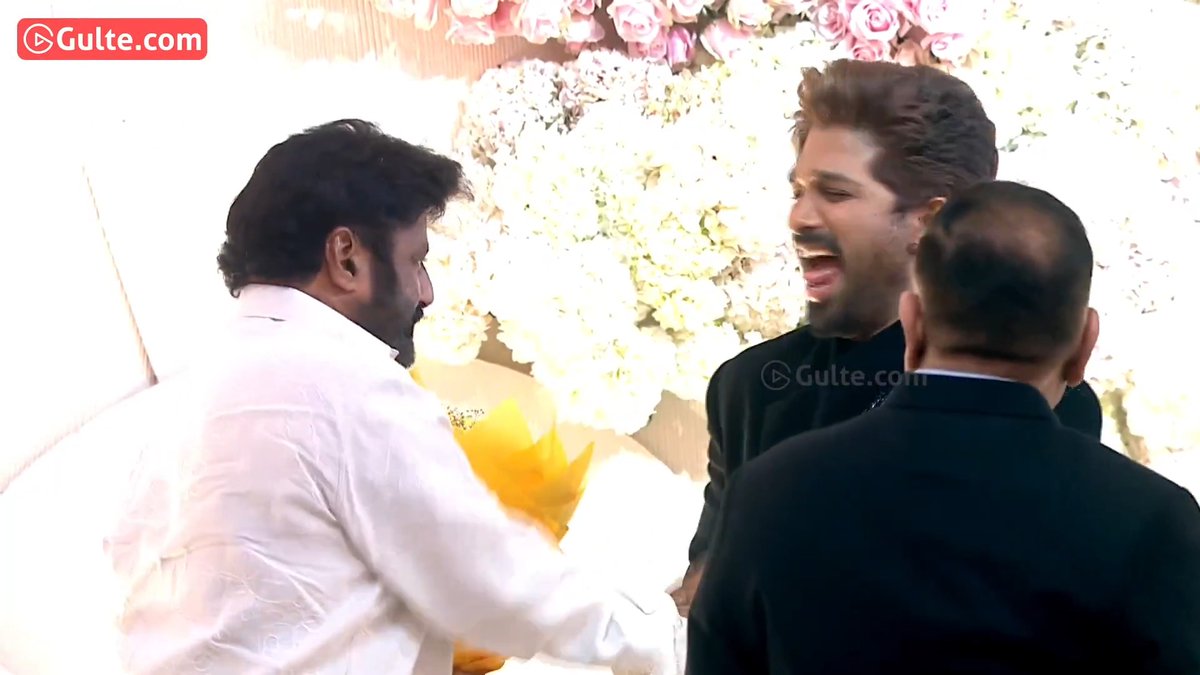 #NandamuriBalakrishna at #AlluSirish and #Nayanika’s pre-wedding reception at Allu Studios.