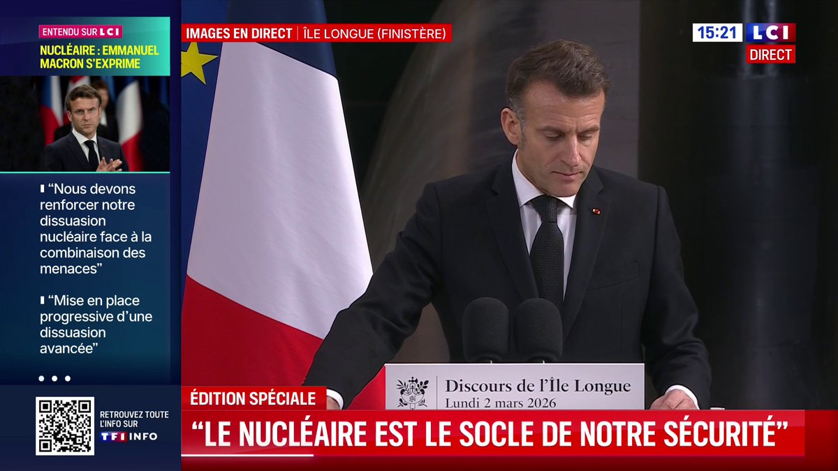 🔴 Emmanuel Macron annonce que le futur sous-marin nucléaire français lanceur d'engins "se nommera 'L'Invincible' et naviguera en 2036"