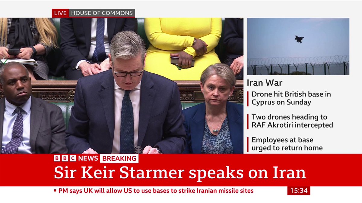 "We believe that the best way forward for the region and for the world is a negotiated settlement" PM Keir Starmer says Iran must agree to "give up any aspirations to develop a nuclear weapon" and stop its "destabilising activity" Follow live: