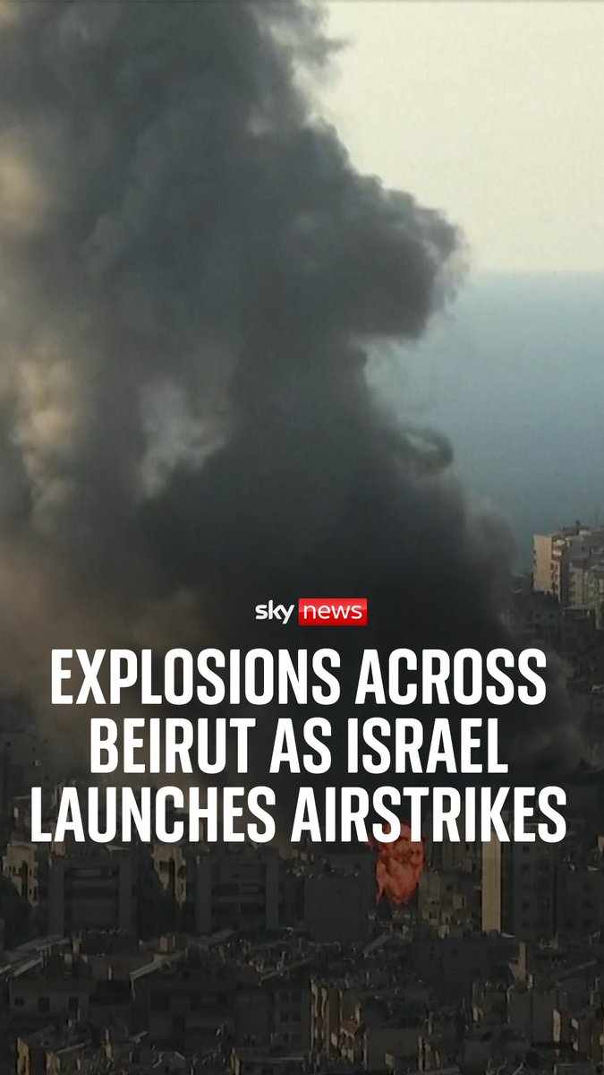 Smoke can be seen rising above Beirut as the Israel Defence Forces continue to strike the Lebanese capital and the south of the country. Israel's military said it struck a senior Hezbollah figure in Beirut in an earlier strike