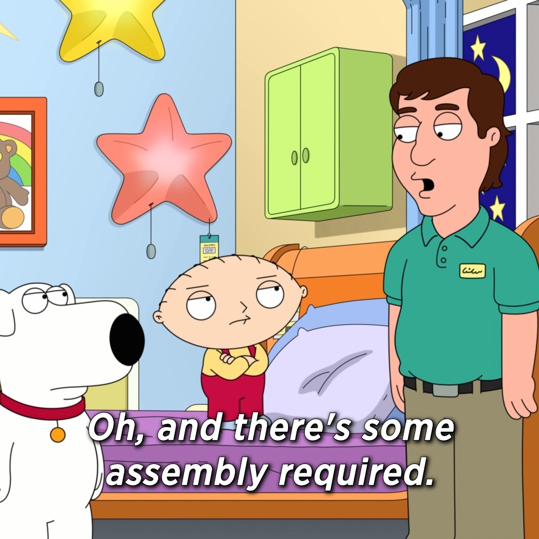 every ikea employee ever 😒 stream the latest #familyguy episodes now on Hulu!
