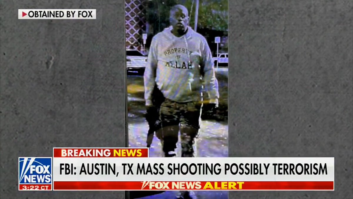 Two people killed and 14 wounded after a gunman wearing a "Property of Allah" shirt opened fire at a bar in Austin, Texas. The FBI has confirmed this is being investigated as a potential act of terrorism. Join us in praying for the victims, their families, the bystanders and all first responders. There is no place for radical Islamic terrorism on American soil. Terrorism MUST END.