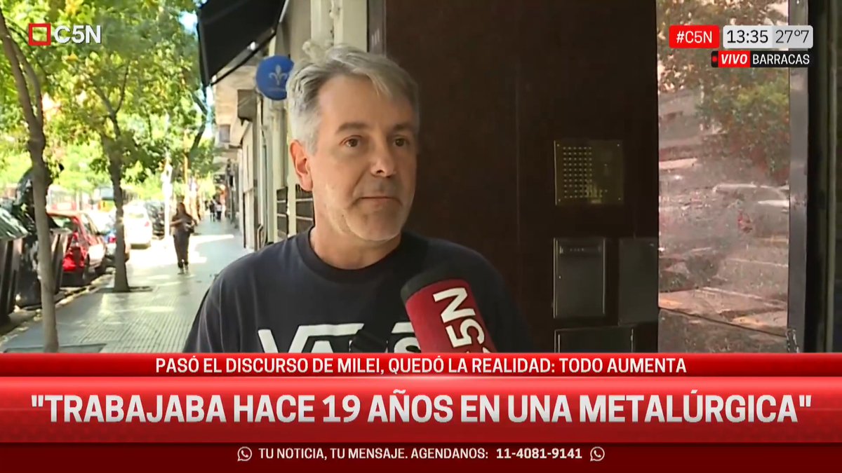 "Me quedé sin trabajo hace un mes": un argentino contó cómo está su bolsillo 📲 #C5N en vivo: