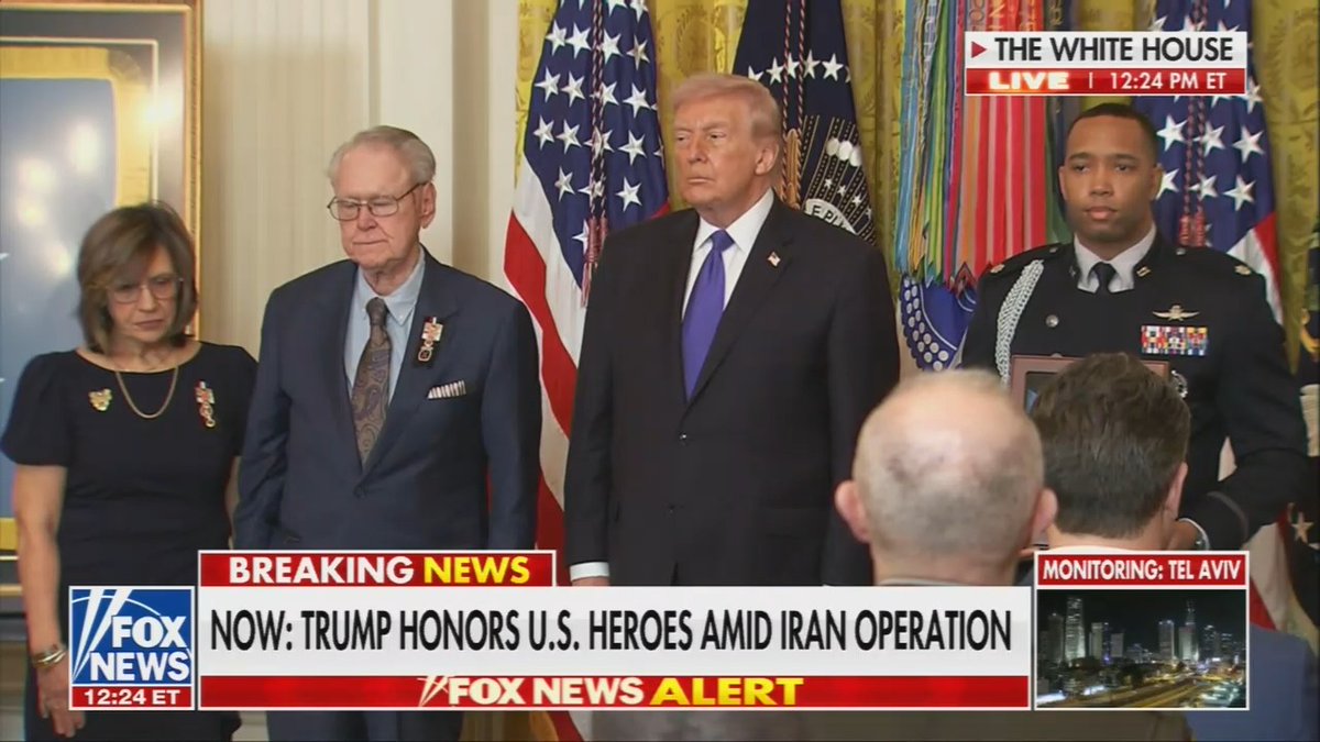 Trump struggles to keep his eyes open while listening to a story about a Medal of Honor recipient being mortally wounded in combat