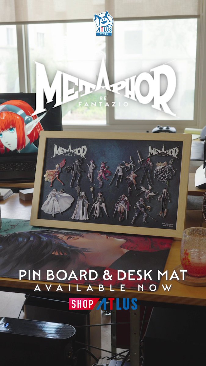 Display your heroes. Command your desk. Honor the adventure. Pre-orders for the Metaphor: ReFantazio Collectible Figure Pins, Mounting Board, and brand-new Desk Mat are now available exclusively at Shop ATLUS! Shop the collection: