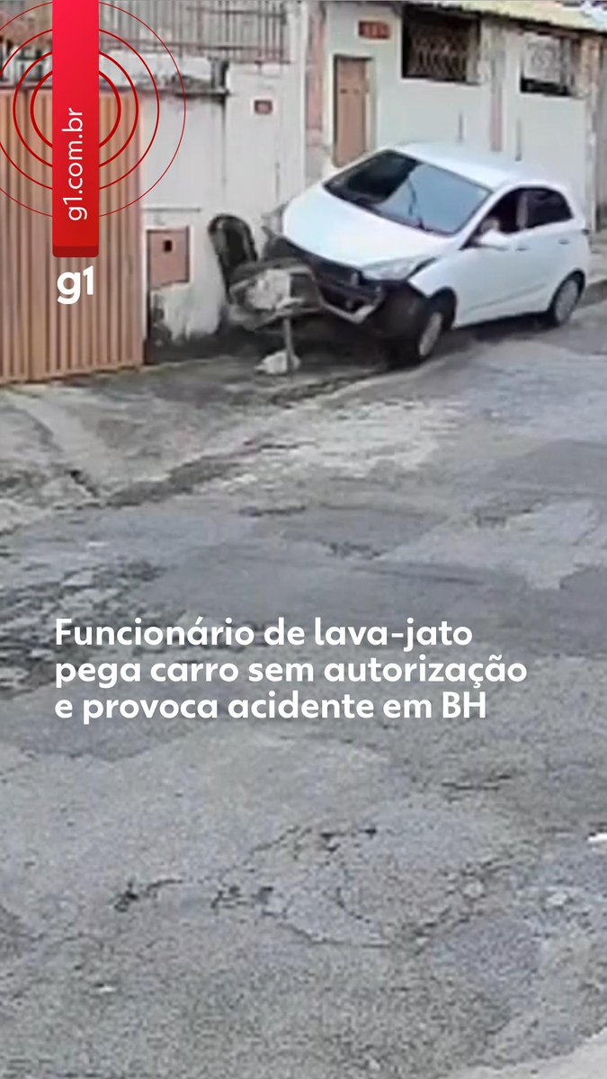 Funcionário de lava-jato pega carro sem autorização e provoca acidente em BH #g1