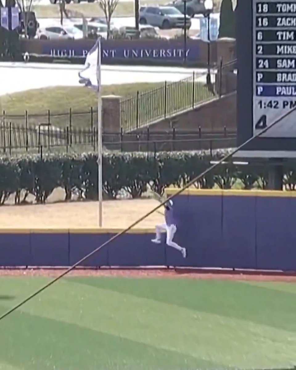 This catch from High Point Baseball's Lane Allen is INSANE 🤯 (🎥 ESPN)
