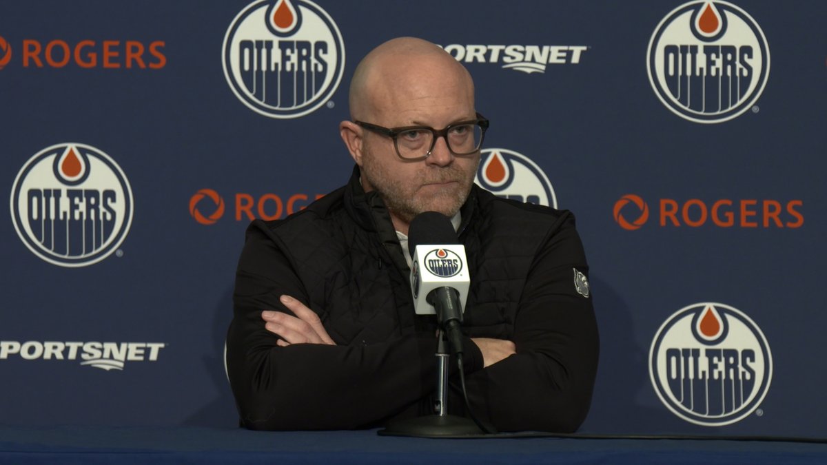 "There’s a lot of ways to improve as a team, part of it is new players, part of it is our existing players dialling it in a bit better." #Oilers General Manager Stan Bowman addresses the media from Rogers Place as Friday's trade deadline approaches. Enterprise | #LetsGoOilers