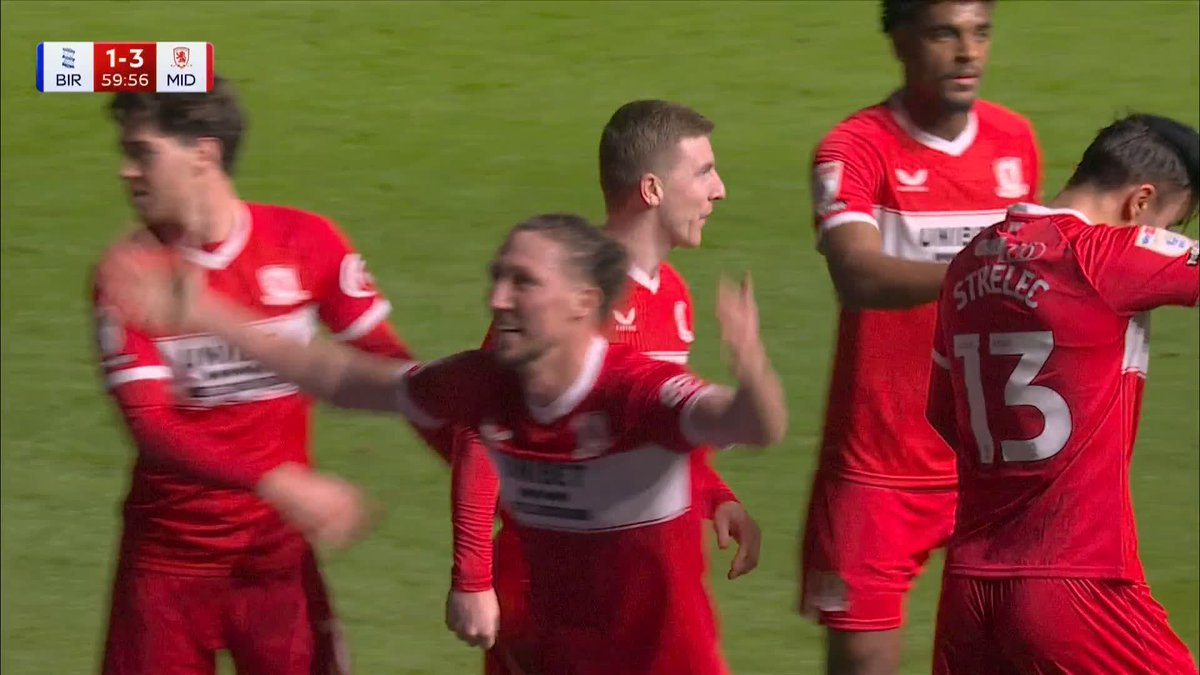 He was just about to come off… and then scores! 😅 David Strelec restores Middlesbrough’s two-goal lead.