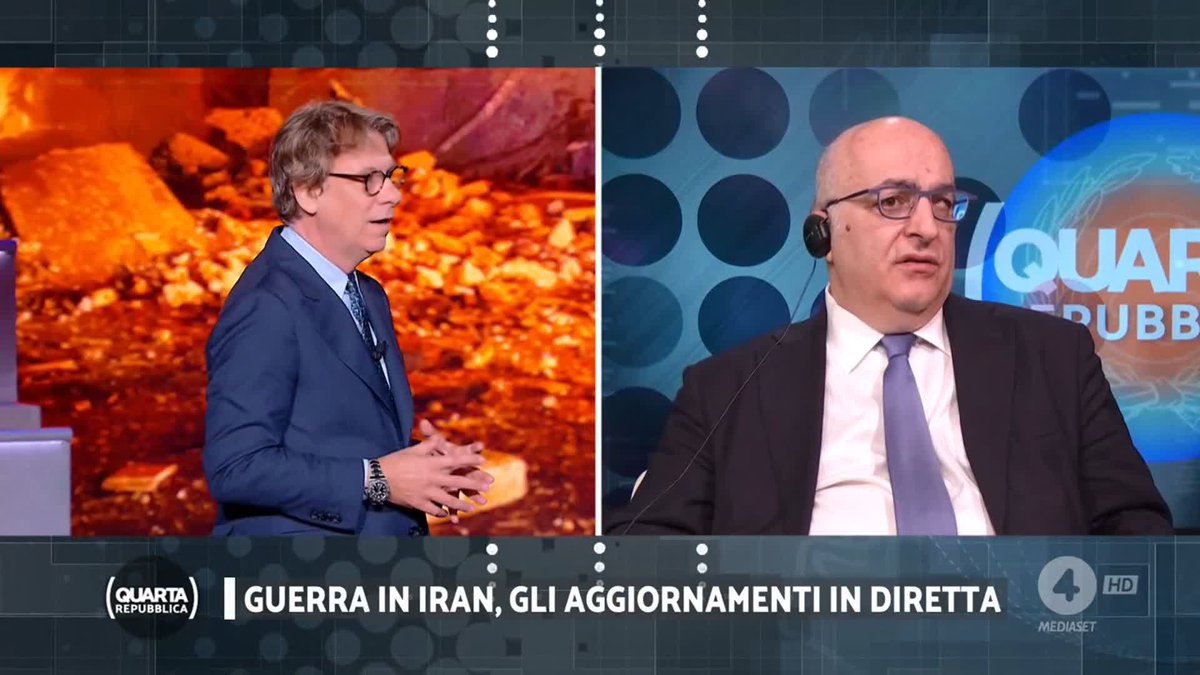 "Gli americani scatenano quella forza per vincere, loro stanno finendo i missili, è un regime che sta tirando le cuoia." #Sechi #Iran #quartarepubblica