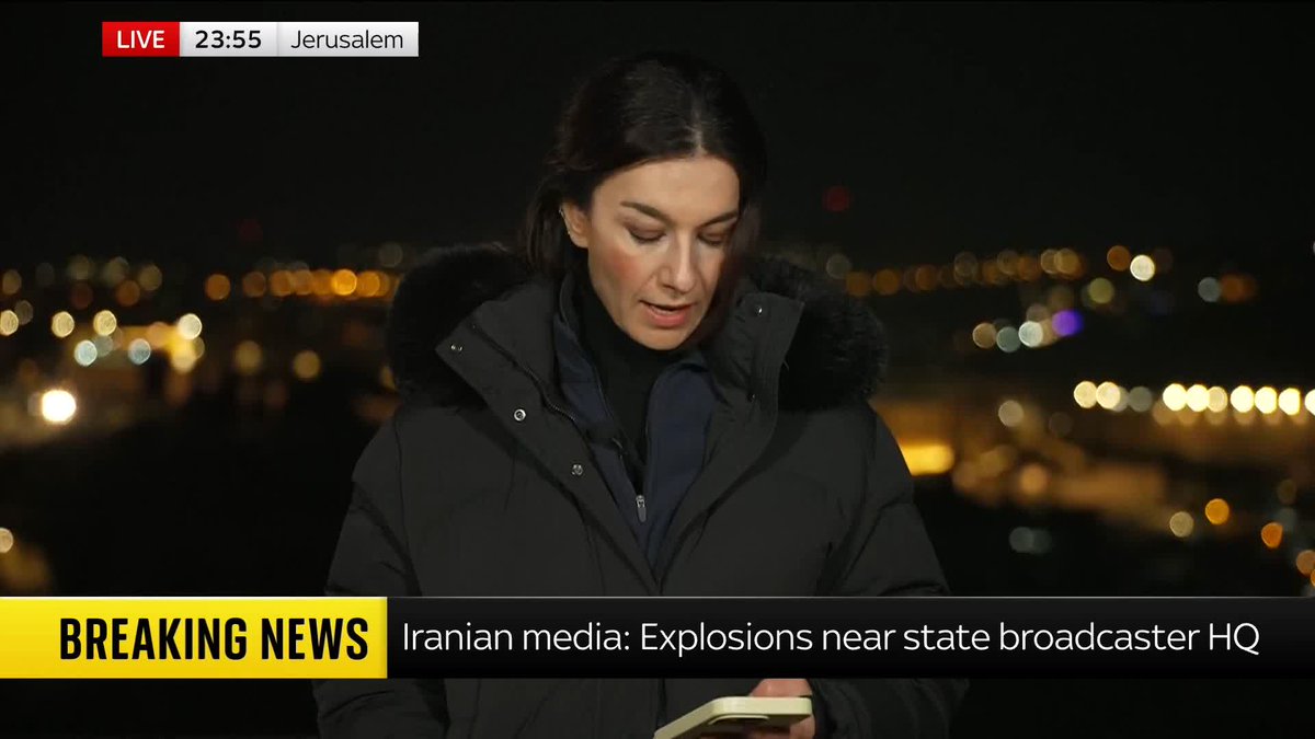 BREAKING: Explosions heard near state broadcaster HQ, Iranian media reports. Yalda Hakim reports. 🌍 #iran #middleeast