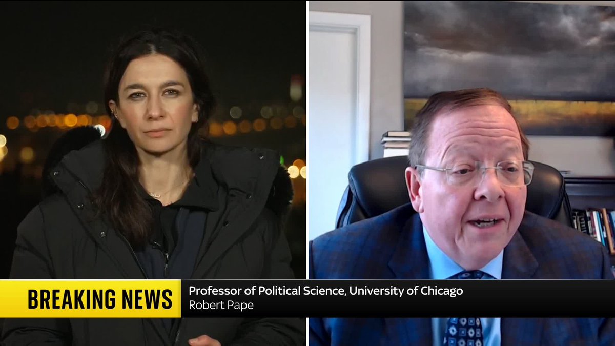 🗣️ "President Trump is up against the weight of history." Professor of political science Robert Pape says the U.S. trying to control the escalating conflict in Iran from the air is a tactic which has "never worked in 100 years." #iran #middleeast