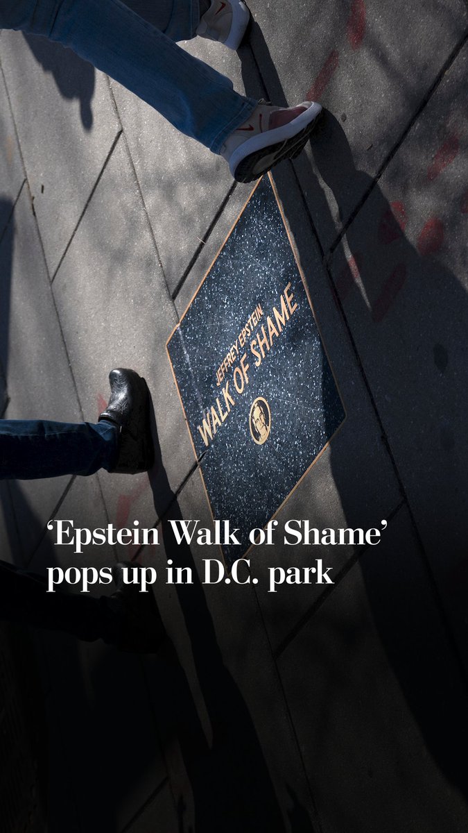 A ‘Walk of Shame’ for Jeffrey Epstein and other public figures reported to be connected to him was recently installed in a park in Washington D.C.
